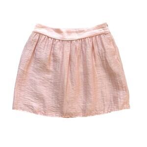 Ann Taylor Loft Skirt Pink Linen Blend Pockets Lined Full Mini Skirt Size 6